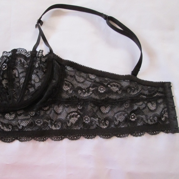 FREDRICK’S/HOLLYWOOD LCE/SATN EMBELLISHED BRA NWT - Picture 5 of 8